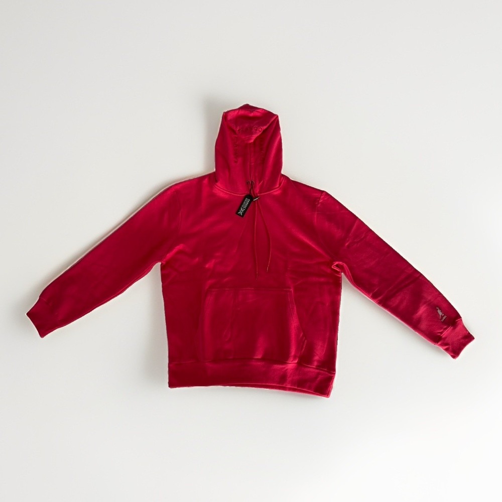 Kangol Men's Pullover Hoodie Sweatshirt Red Sz L Kangaroo Pocket